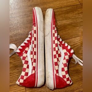 VANS Off The Wall Red White Checkerboard Sneakers Shoes 10.5 men’s